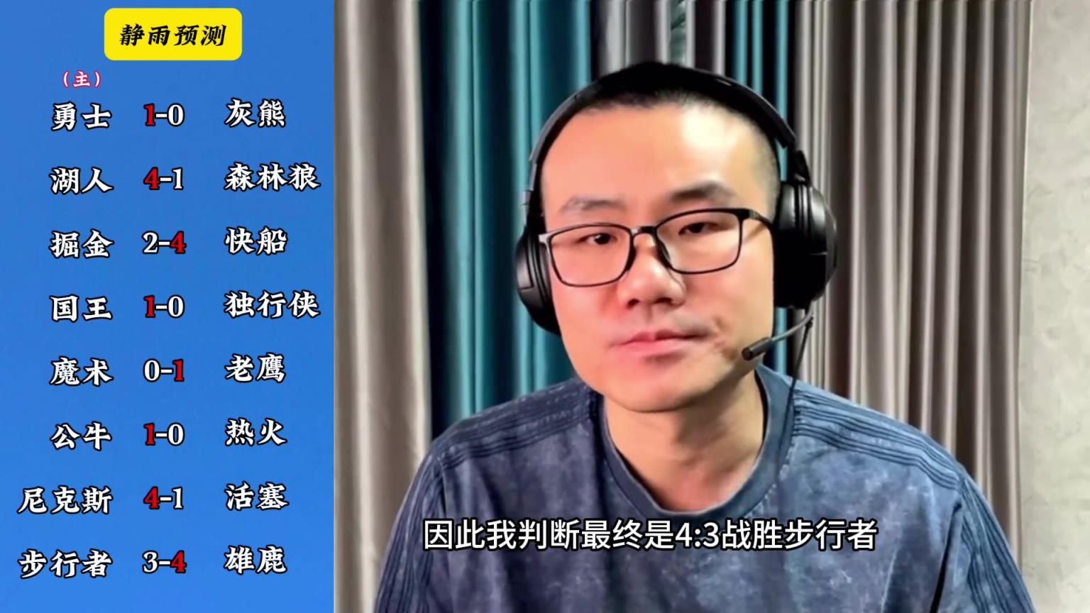 你同意嗎？靜雨對(duì)東西部季后賽球隊(duì)的預(yù)測(cè)：勇贏(yíng)熊 湖船尼鹿晉級(jí)